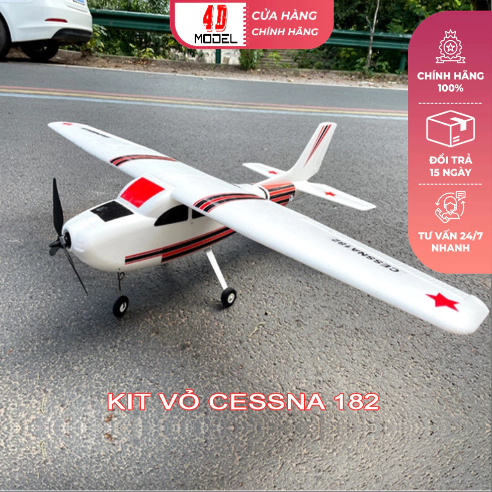 Kit( Vỏ) máy bay cessna 182 sải 1m2 EPO phiên bản 2024 Cessna New plus. Xốp EPO đúc cực kỳ chắc chắn (KIT)