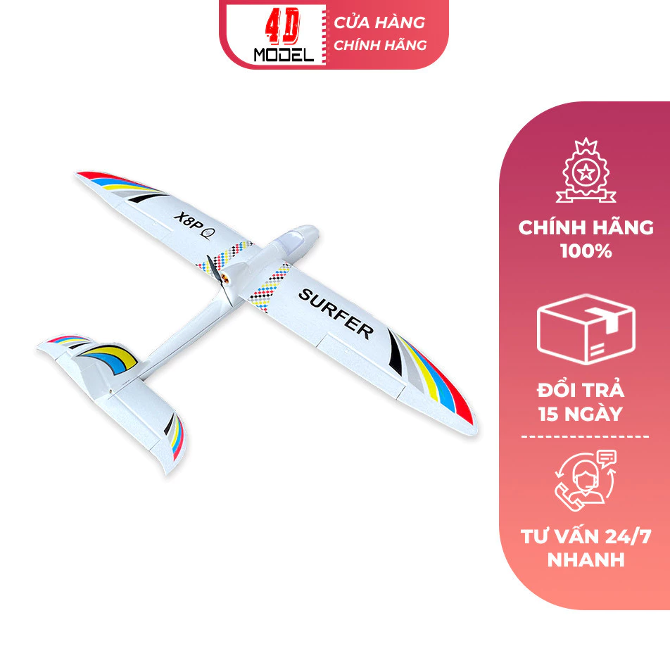 Vỏ KIT Tàu Lượn X8P Sải Cánh 1400 x 920mm Xốp EPO Đúc Cực Chắc Chắn - 4DMODEL